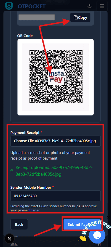 Payment and receipt submission
