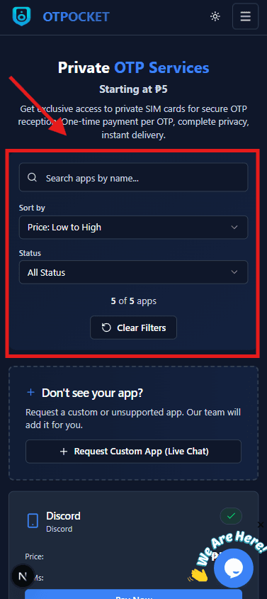 Filter and search app